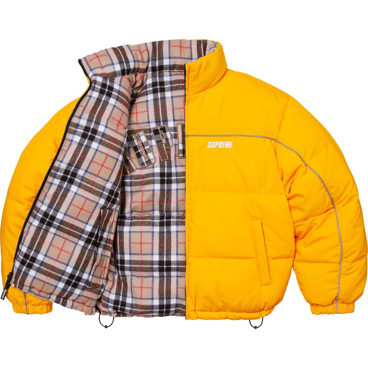 100% Authentic Supreme Reversible Puffer Jacket Yellow Size S | eBay