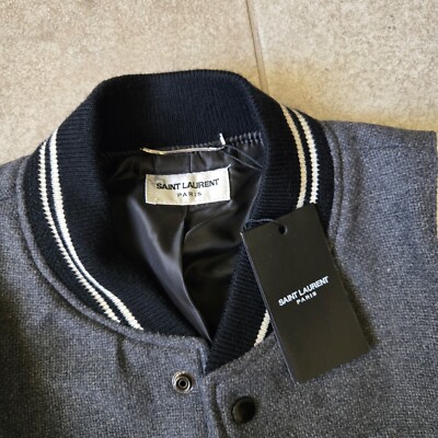 Yves Saint Laurent Paris VARSITY Bomber Teddy Jacket 44 NWT | eBay