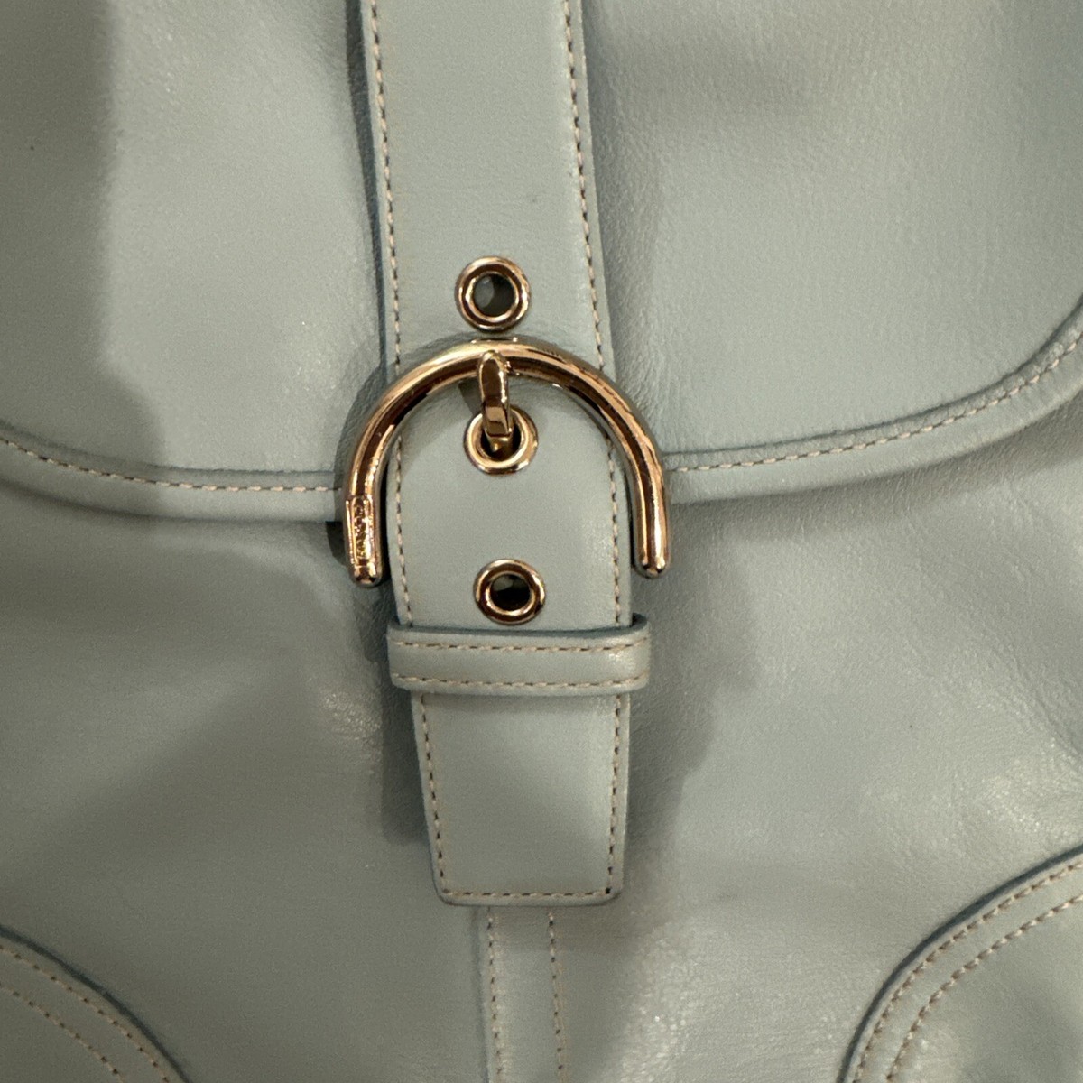 Coach SoHo Swingpack Light Blue Leather Crossbody Adjustable Strap