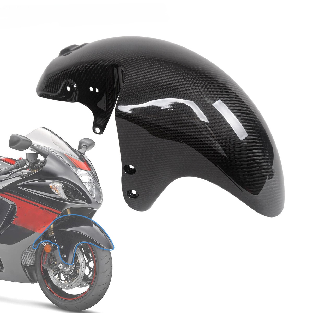 For Suzuki GSX1300R Hayabusa 08-15 100% Carbon Fiber Front Fender