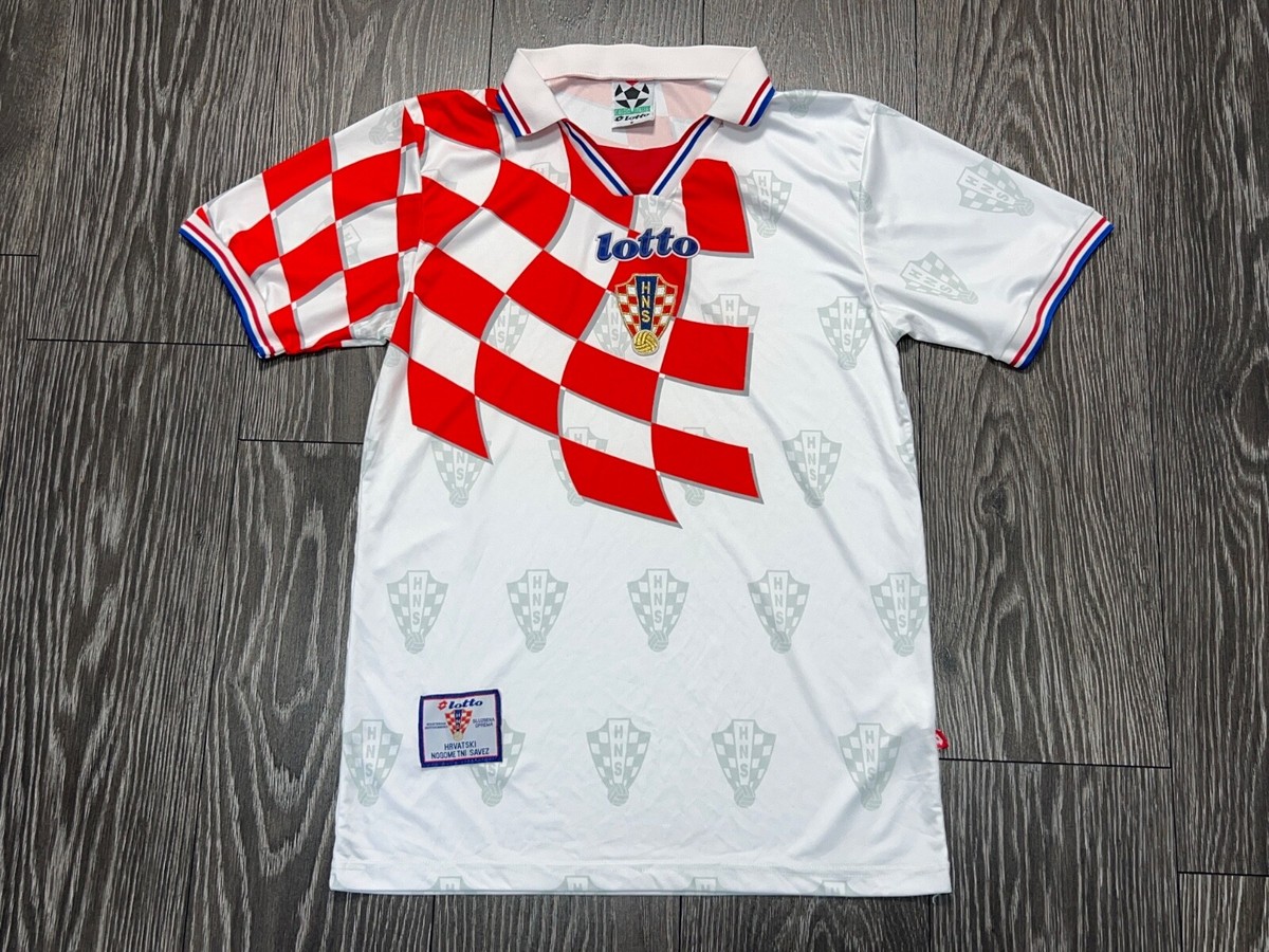Vintage Mens Lotto Croatia Team 1998 1999 Home Football Soccer