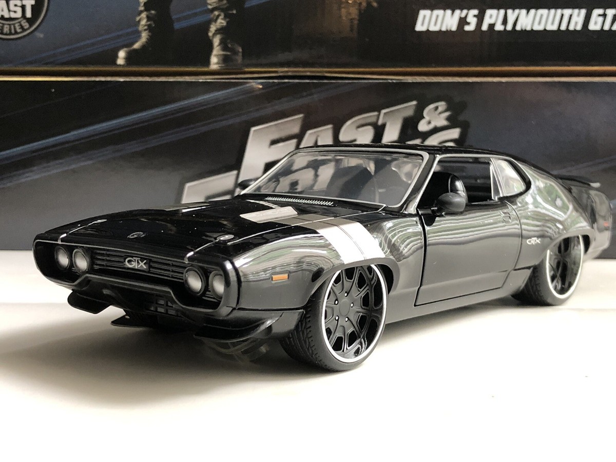 JADA FAST AND FURIOUS DOM'S PLYMOUTH GTX BLACK 1:24 DIECAST MODEL