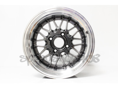 ROTA KENSEI WHEELS HYPER BLACK WITH POLISH LIP 15X9 -15 4X114.3