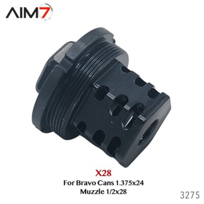 Aim7 X28 Muzzle Brake 1/2x28 For Tubes 1.375