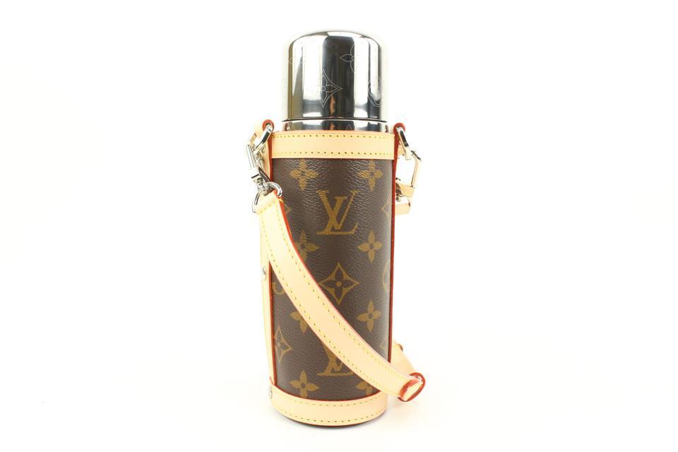 Louis Vuitton Monogram Flask Holder Thermos with Case Water Bottle