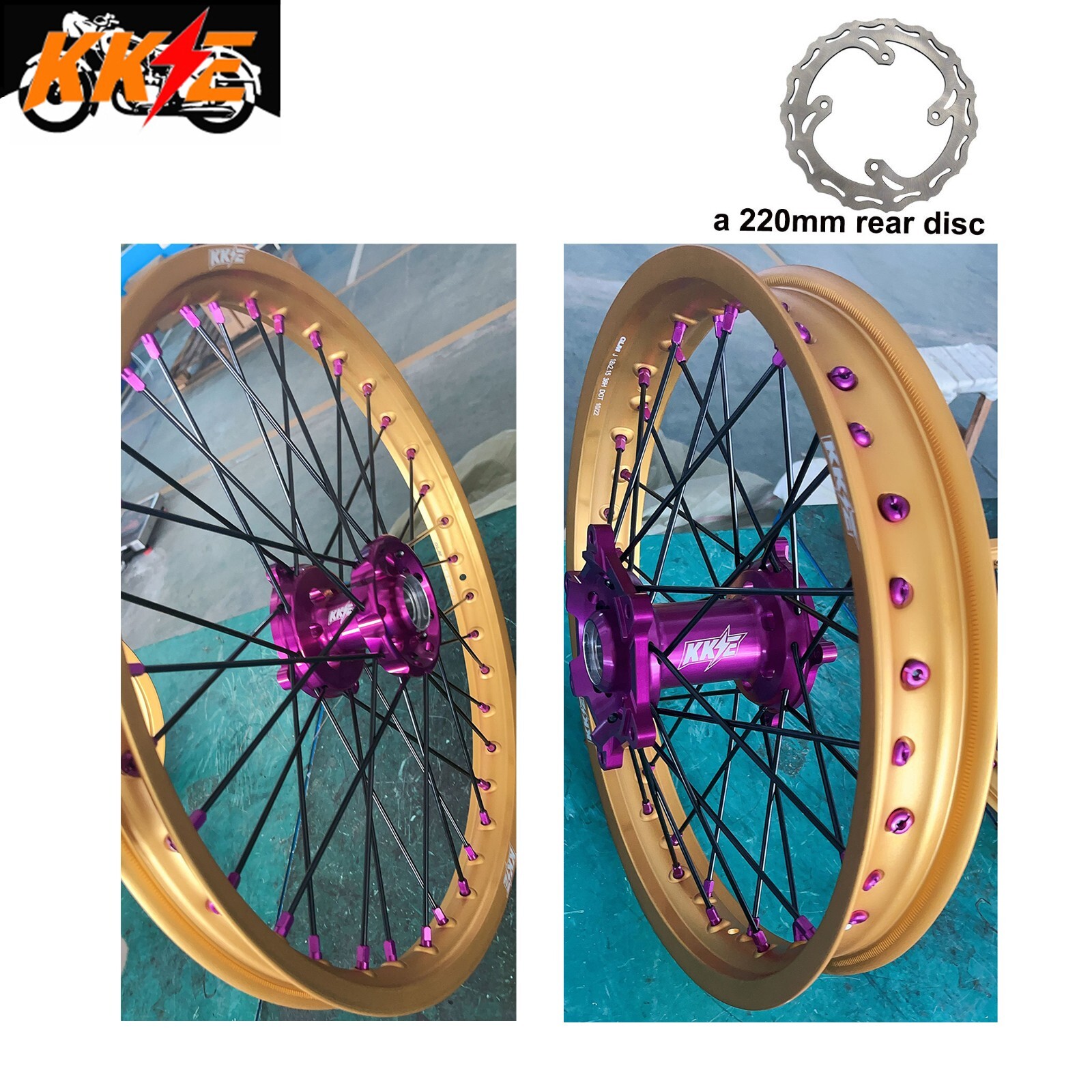 1993-2002 Kawasaki KX125 KX250 KKE 21/19 CNC Wheels for Kawasaki