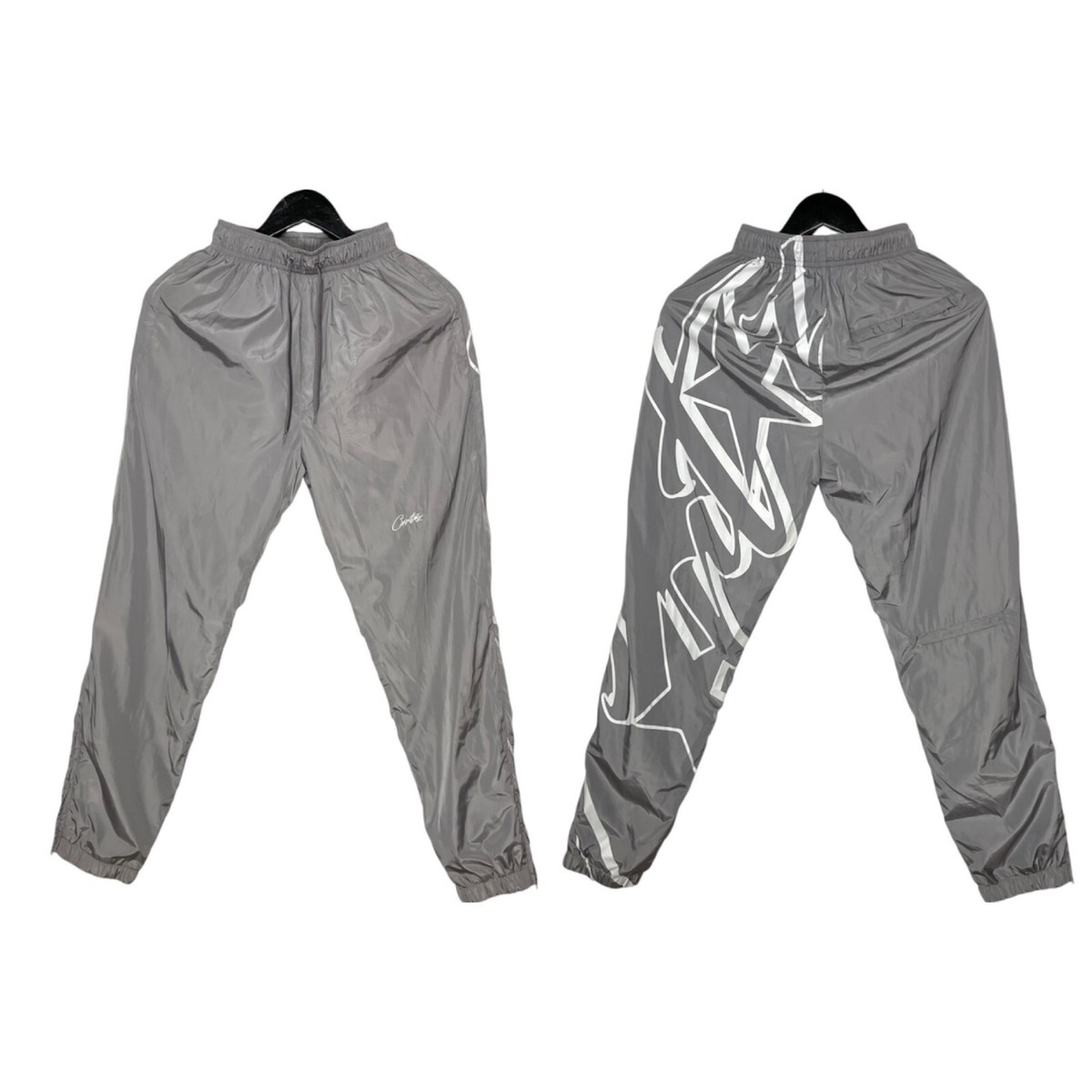 Corteiz Litework Printed Logo Nylon Cuff Zip Track Pants Size XS