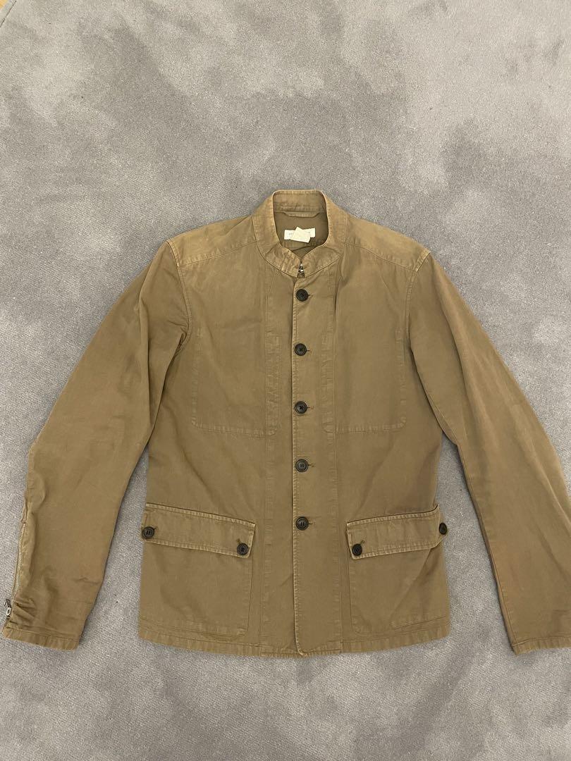DRIES VAN NOTEN Men's Plain Button Closure Military Jacket Beige