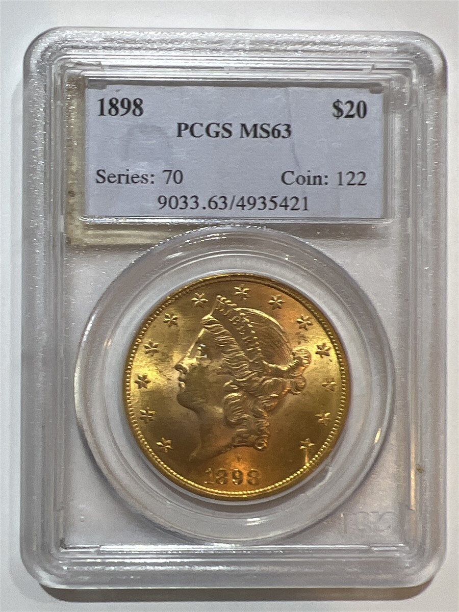 1898 Gold $20 Double Eagle Liberty Coin PCGS MS-63 | eBay