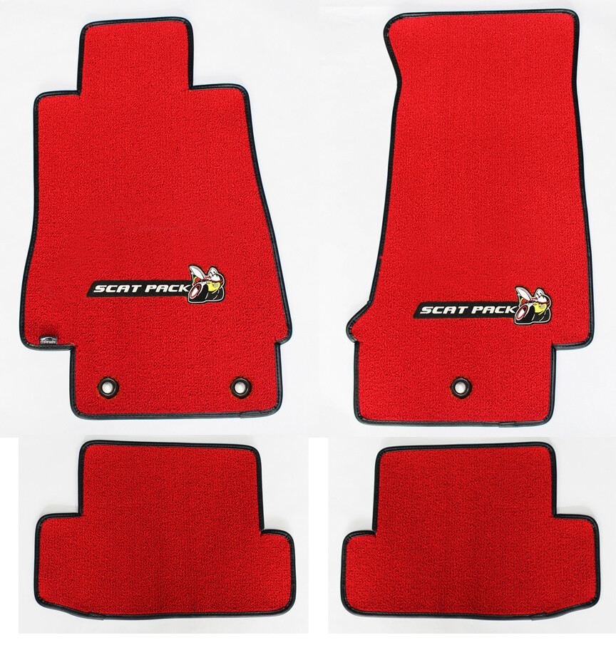 New! 2008-2023 Dodge CHALLENGER Red Carpet Floor Mats Scat Pack