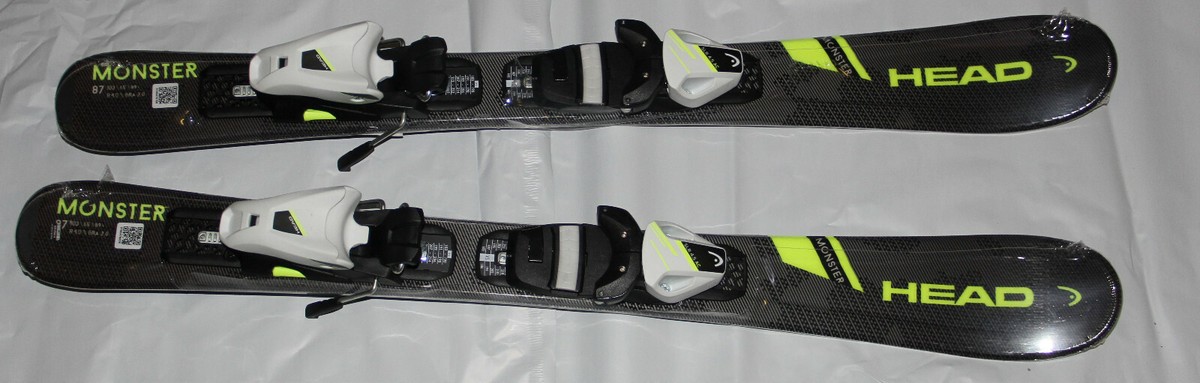 NEW HEAD Monster Kids skis 87cm with Head Adjustable bindings 87cm