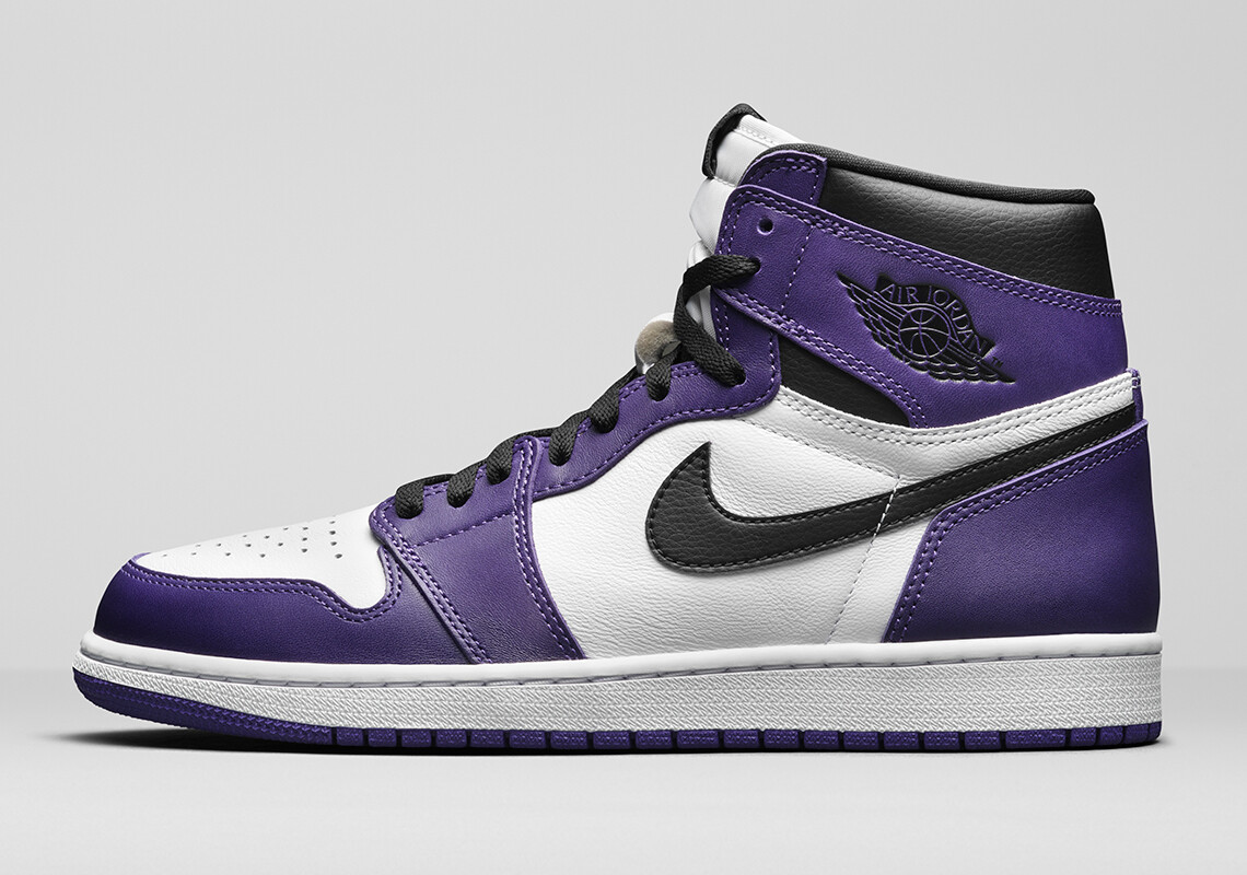 Nike Air Jordan 1 Retro High OG size 8.5. Court Purple Black White