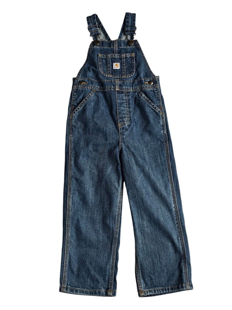 Carhartt Master Cloth Sanforized Overalls Boys Size 5 Blue Denim