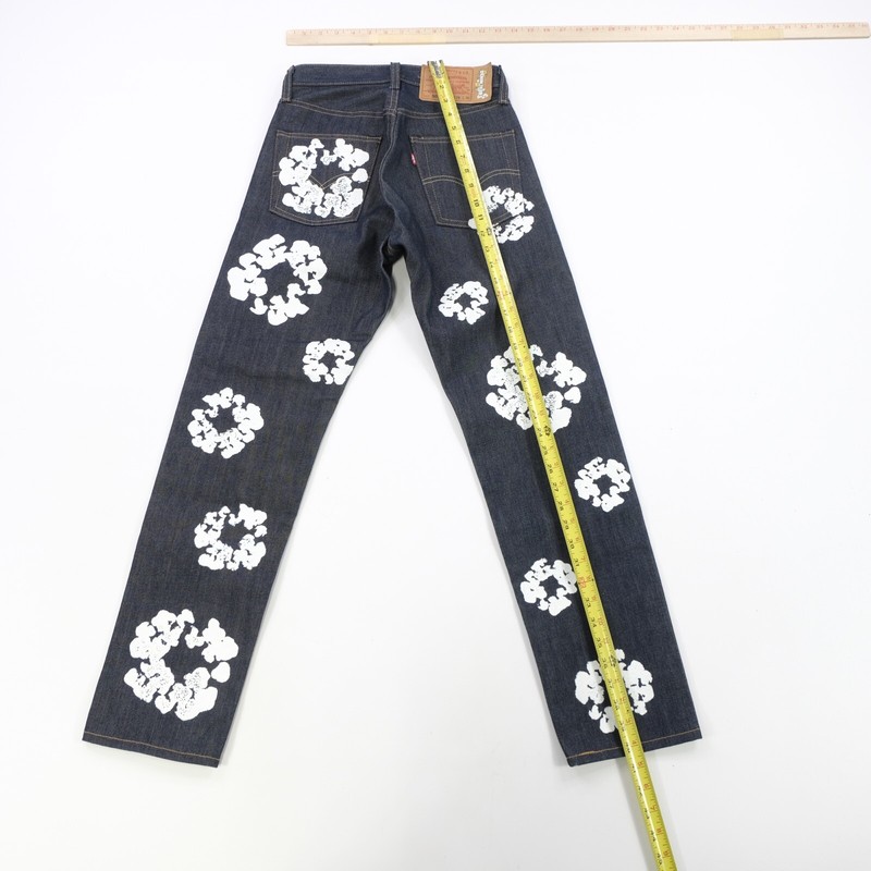 Rare DENIM TEARS x LEVI'S Cotton Wreath Jeans Streetwear Indigo