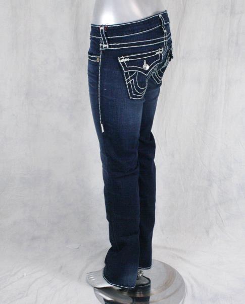 True Religion Jeans Women's Billy Super T Gridiron dark blue wash
