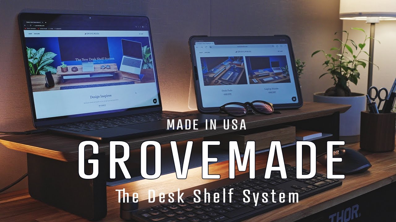 デスクツアー][Grovemade]DIYデスクにグローブメイドのデスクシェルフ