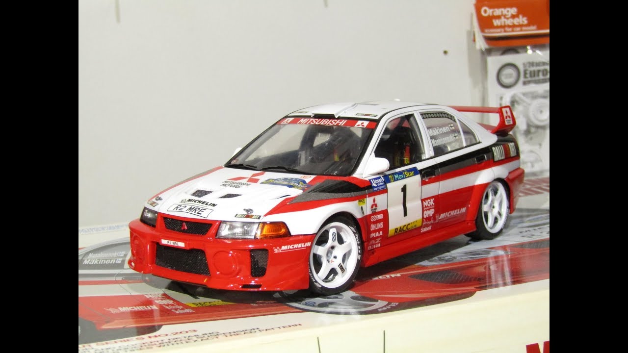 A review of the Tamiya 1/24 Lancer Evolution V WRC model built by
