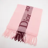 ディオール Diorロゴ マフラー ウール ピンク A3729190｜中古ブランド