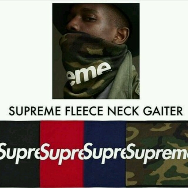 Supreme - 新品半タグ Supreme ネックウォーマー navy 加工 メンズ兼用