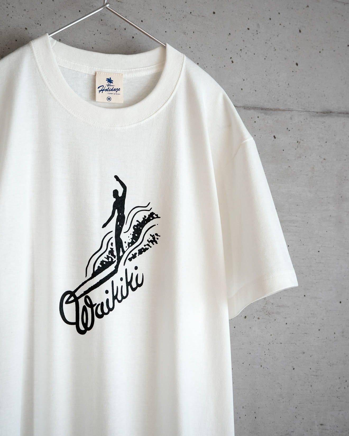 WAIKIKI SURF ハワイアン サーフTシャツ オフホワイト - HOLIDAZE
