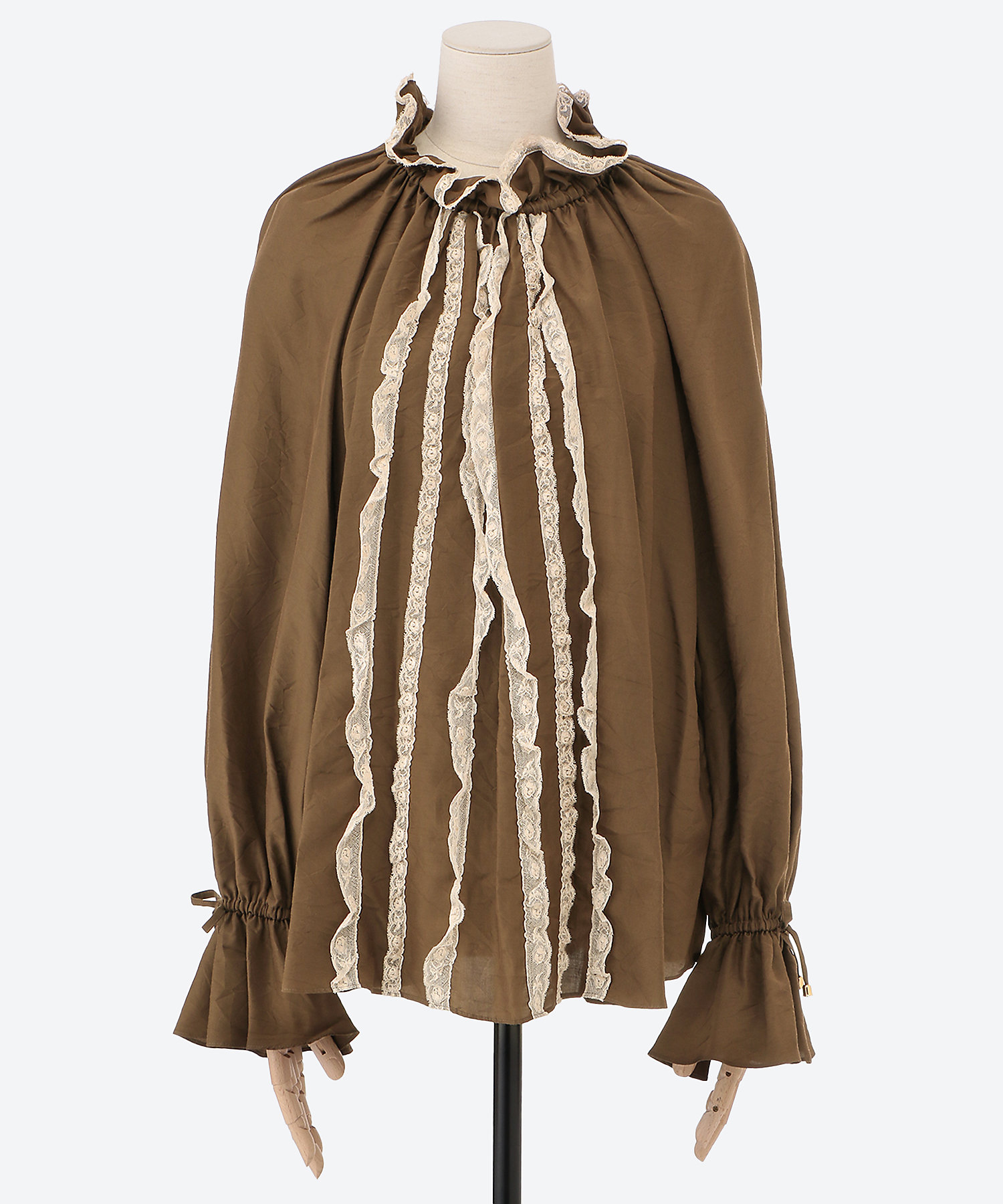 ブラウス3wrinkle silk cupra blouse