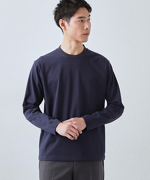 ジャケットインにもおすすめ】きれいめ長袖Tシャツ 洗濯機OK