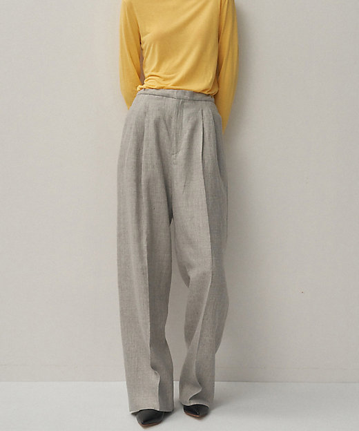 LINEN WOOL TWILL ｜ タックイージーパンツ