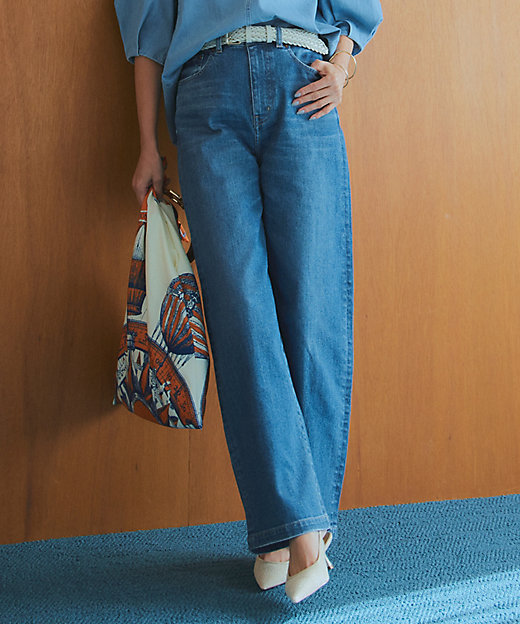一部店舗限定】23区DENIM ストレッチ ワイドパンツ