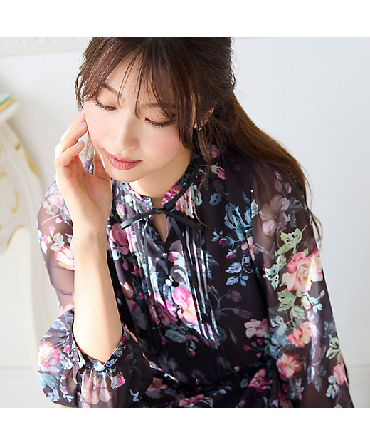 シフォンプリントワンピース（51011605） | Rose Tiara (Women