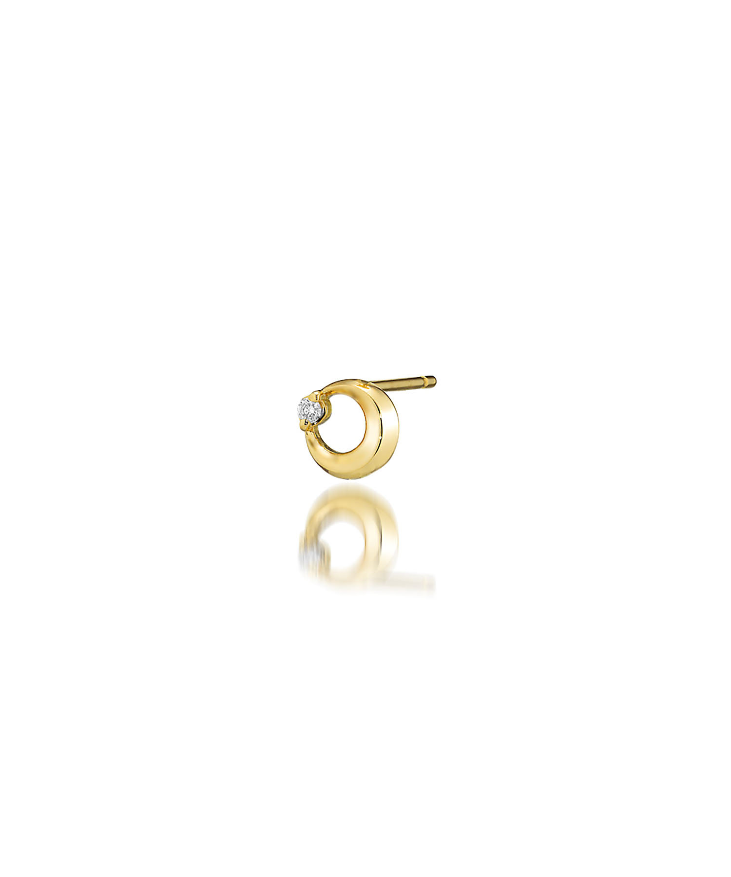 K18 ピアス DIAMOND MOON PIERCED