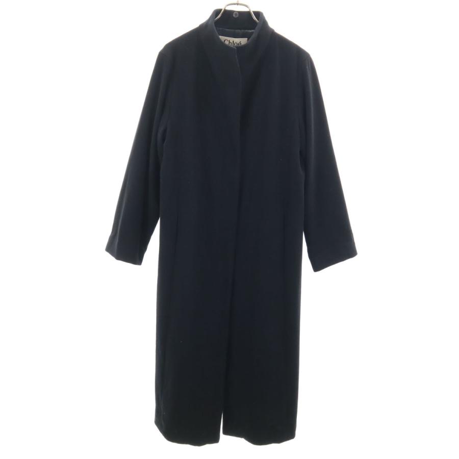 Chloe（クロエ） カシミヤ スタンドカラー ロングコート 40 ブラック系