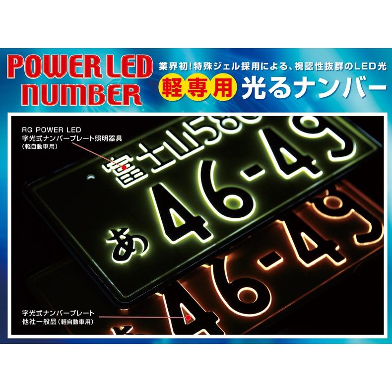 RG RACING GEAR 字光式LEDナンバープレート 軽自動車専用 特殊ジェル