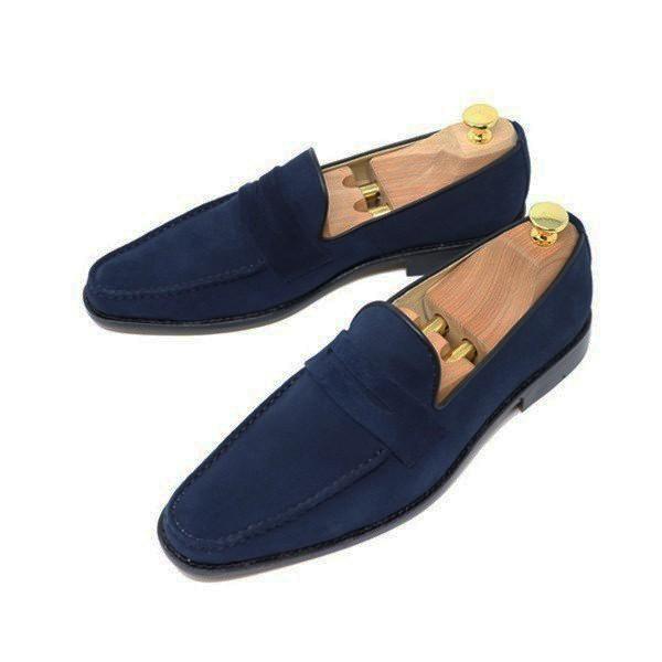 GLENFORD 本革 スエード ローファー ハンドメイド マッケイ製法