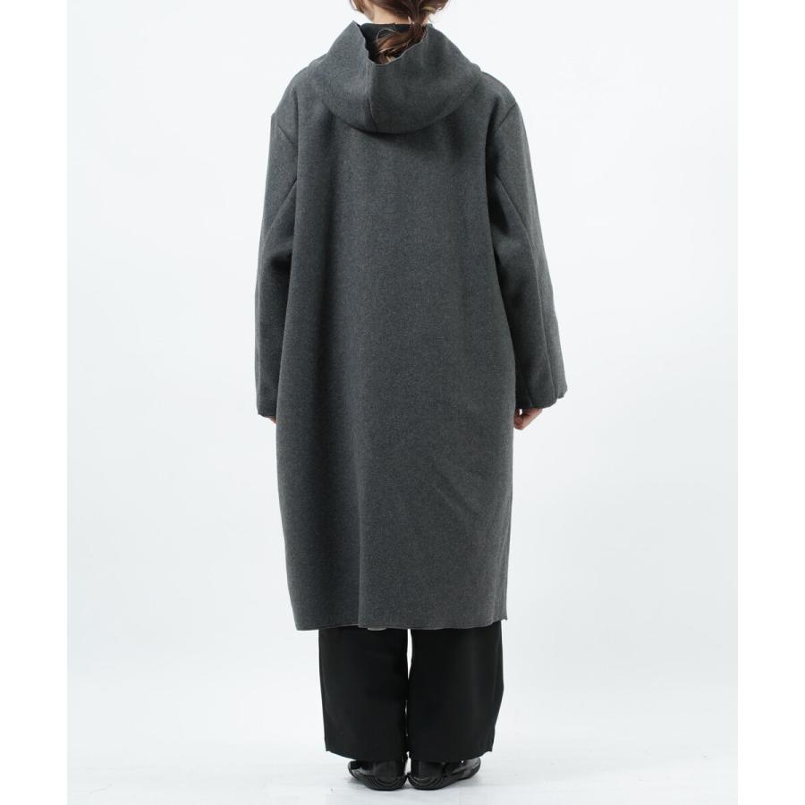 ミズイロインド フーデッド ボンディング ロングコート mizuiro ind