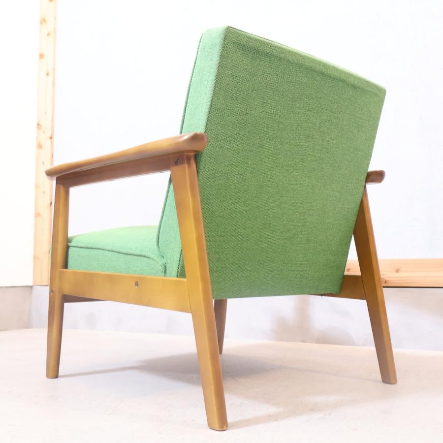 カリモク60 Kチェア タープグリーン 1シーター 北欧スタイル レトロ