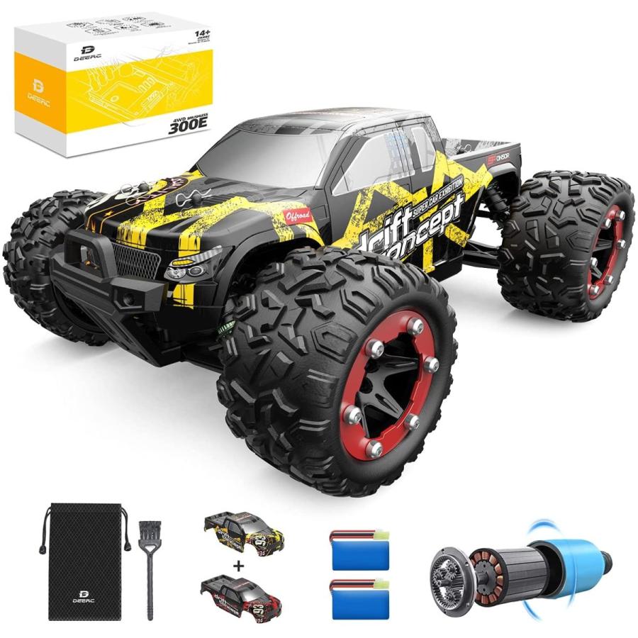 DEERC ラジコンカー オフロード 高速 ブラシレスモーター 4WD 高速60km