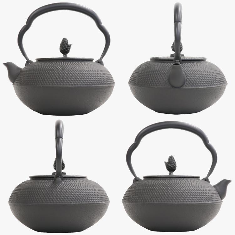 破損保証付き 南部鉄器 南部鉄瓶 岩鋳 平六アラレ 14型 黒焼付 1.3L
