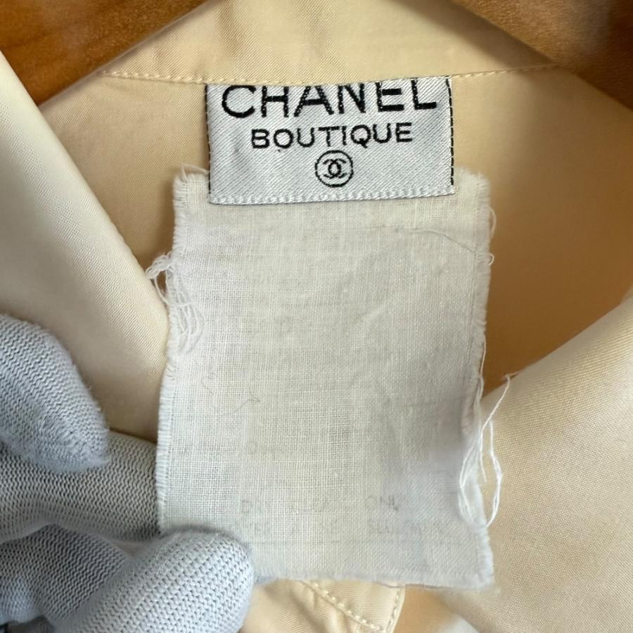CHANEL（シャネル） 良品 長袖 ココマーク カメリア刺繍 ブラウス