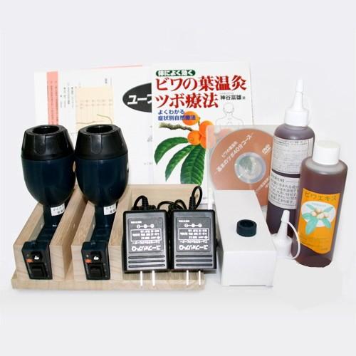 びわの葉温灸器ユーフォリアQ+専用カセット54個+ビワエキス計450ミリ+