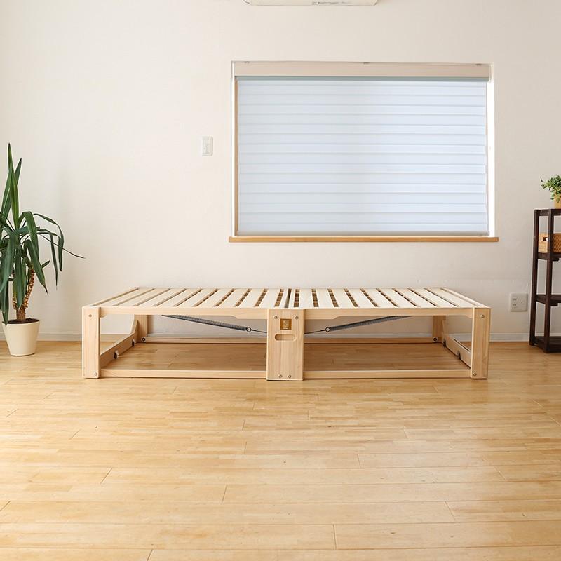 軽量 折りたたみベッド- 桐らくね プレミアム35 【日本製】組立不要