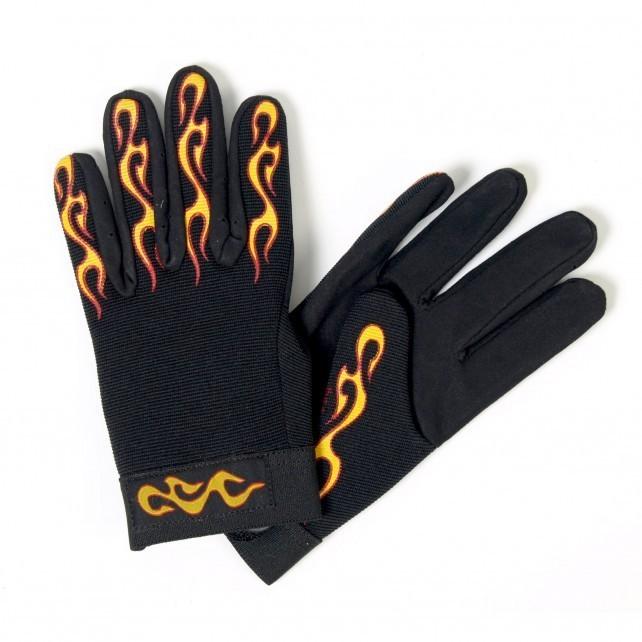 バイク メカニック グローブ Yellow Red Flame イエロー レッド 炎柄