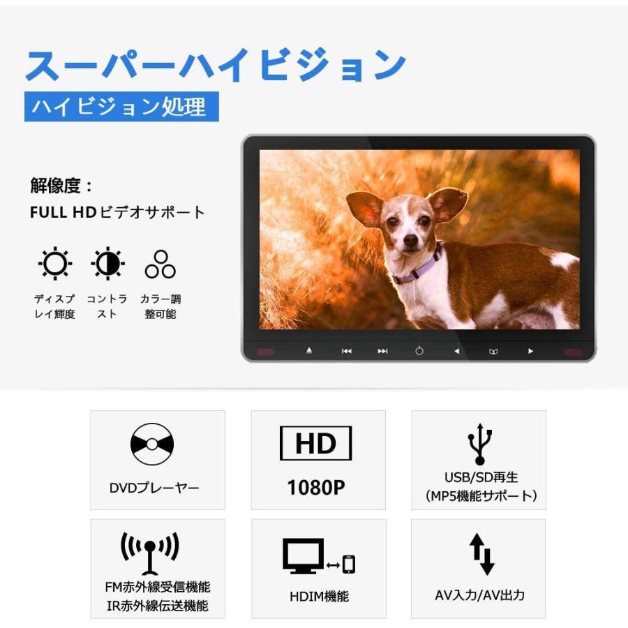 DVDプレーヤー TV 車載用 後部座席 11.6インチ ヘッドレストモニター