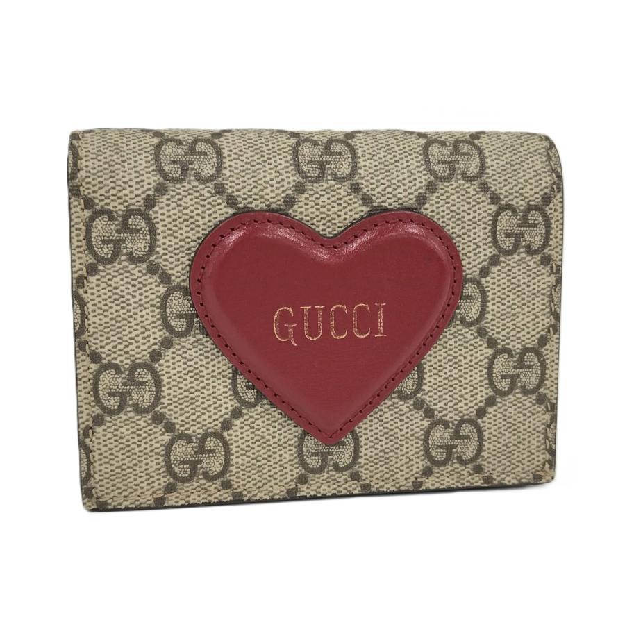 GUCCI（グッチ） 二つ折り財布 ハートモチーフ GGスプリーム PVC