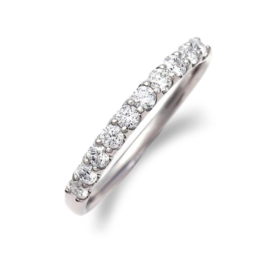 ハーフ エタニティリング ダイヤ 0.3ct プラチナ Pt 指輪 リング 天然