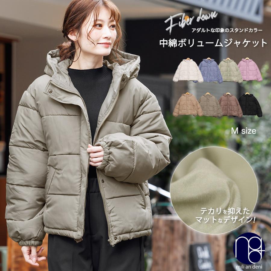 レディース ボリュームフェイクアウター ダウンジャケット : mili an