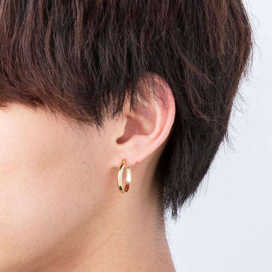 ポストのみ18金 フープピアス メンズ レディース 3mm×20mm K18 18K K18