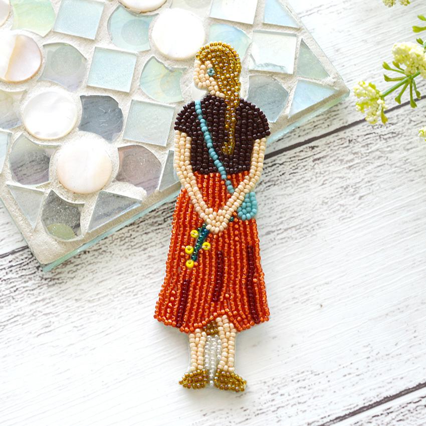 Odekake BROOCH おさんぽ HCA14//2 | ビーズ刺しゅう ブローチキット