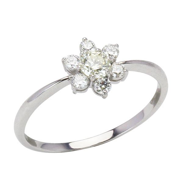 プラチナ ダイヤモンドリング フラワーモチーフ リング 合計0.30ct 花