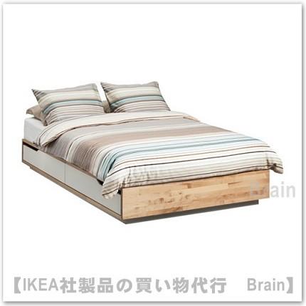 イケア（IKEA） MANDAL ベッドフレーム 収納すのこ付き120×200cm