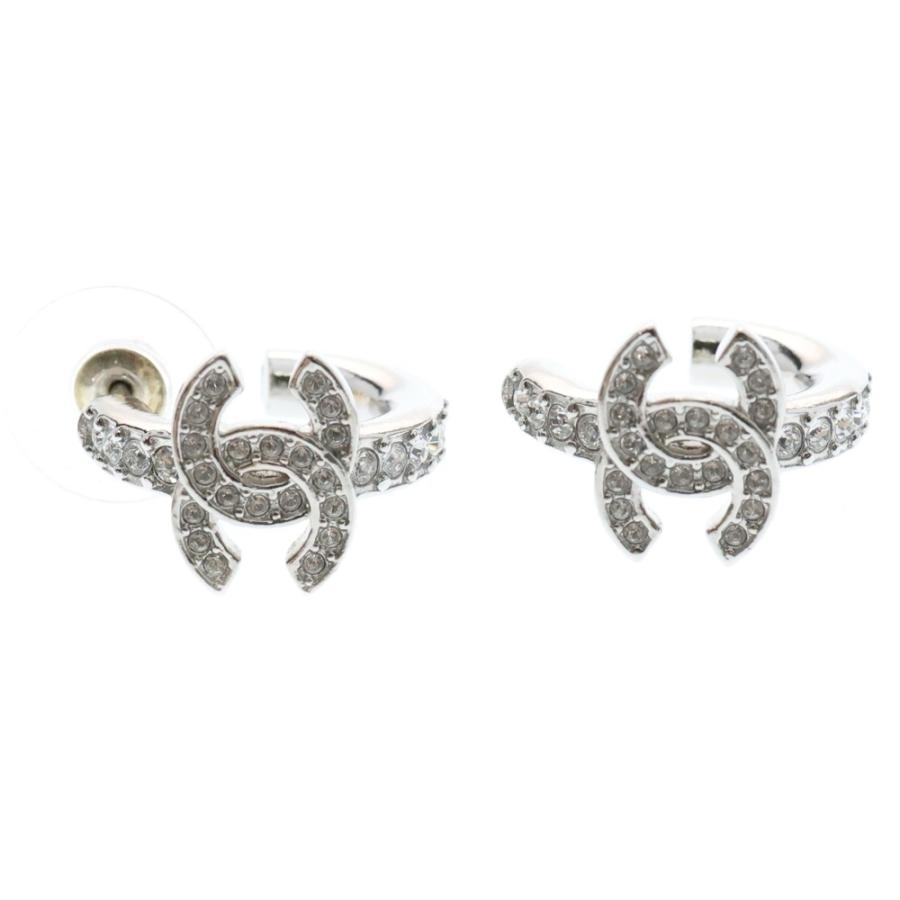 CHANEL（シャネル） ココマーク ラインストーン フープピアス B25S